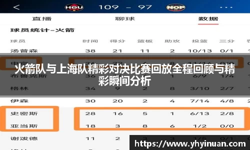 火箭队与上海队精彩对决比赛回放全程回顾与精彩瞬间分析